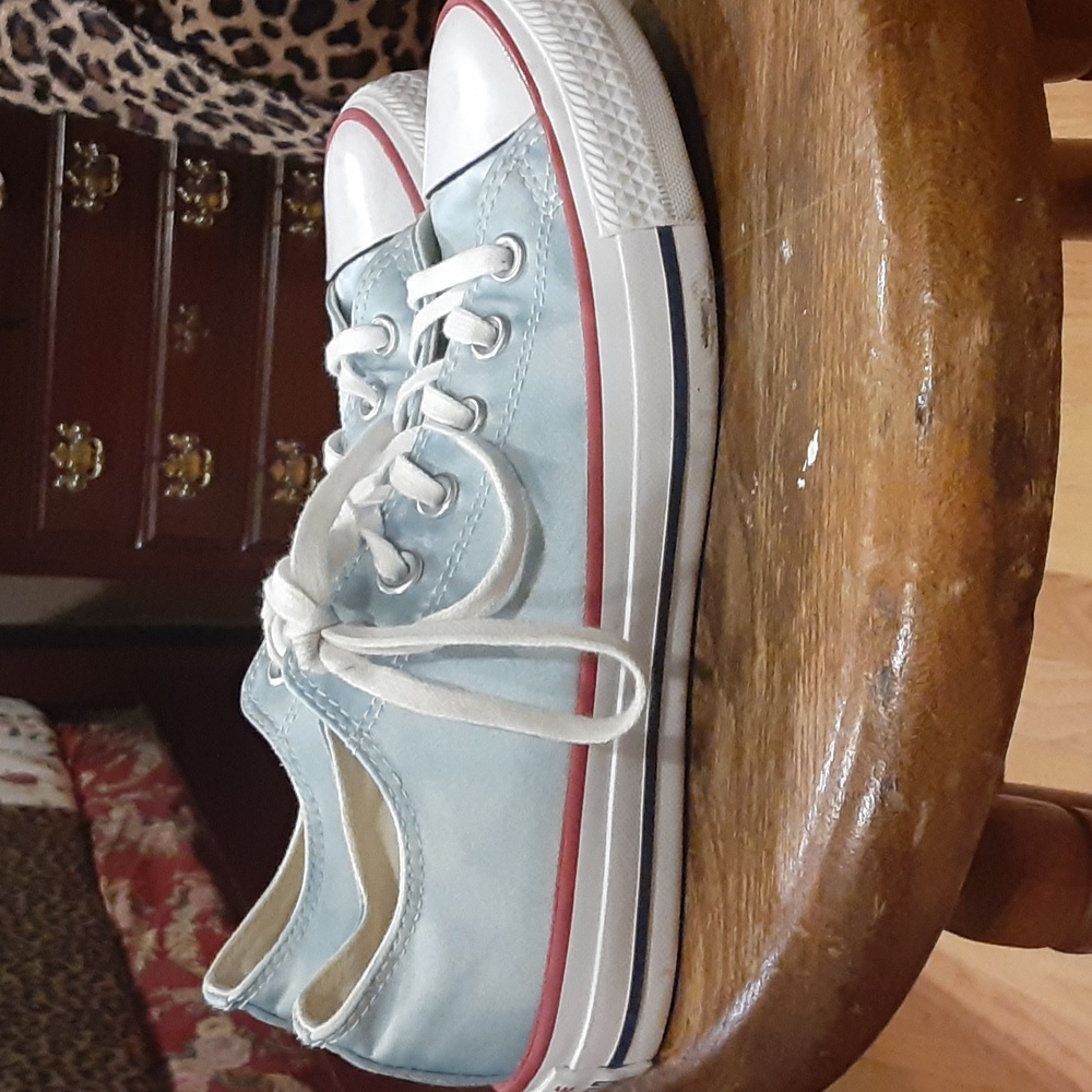 Baby Blue Satin Converse
